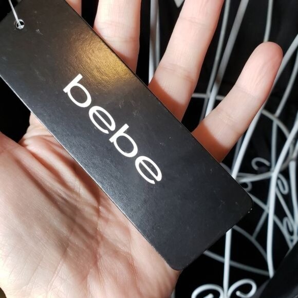 NWT Bebe Wide Leg Slit Jumpsuit in Black Size 4 - Picture 6 of 11